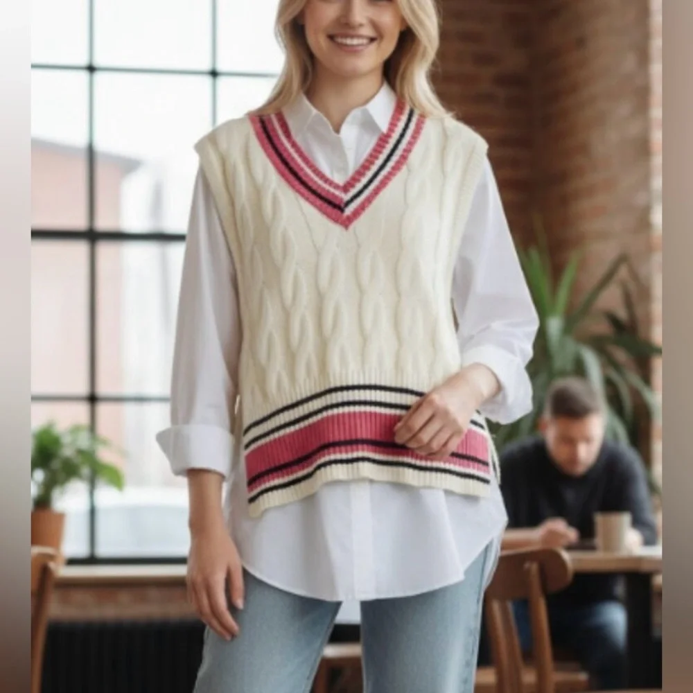 Free People V Neck Sweater Vest